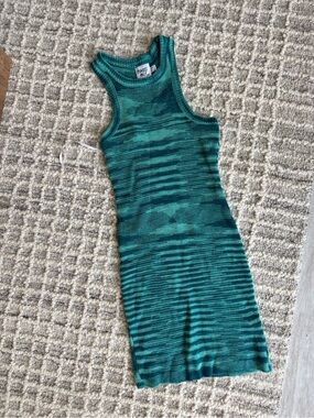 Princess Polly Teal & Dark Teal Striped Knit Mini Dress